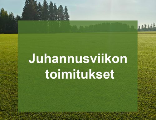 Juhannusviikolla (vko 25) toimitukset tiistaista torstaihin